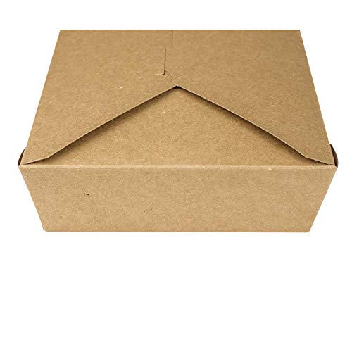 Karat Paper To Go Boxes [54 oz - 200ct] Leak-Resistant, Microwavable, Heavy-Duty Take Out Boxes | Grease Resistant & Stackable | #2 Kraft Brown - color: Kraft, size: 54