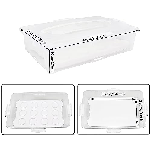 1Pack White Plastic Cake and Cupcake Carrier Holder, Large Portable Storage Container for Storing 12 Cupcakes or 1 Large Cake