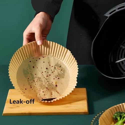 10 Inch Disposable Air Fryer Paper Liners:100 pcs Large Parchment Paper, Oilproof Non-Stick Food Grade Airfryer Liners for Baking Roasting, Microwave Safe - size: 10"