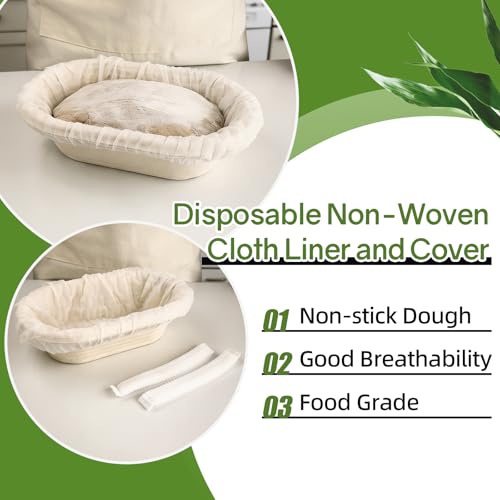 10" Oval Pulp Bread Proofing Basket 6-Pack + 30 Liners Sourdough Banneton - size: 6pcs 10inch Oval