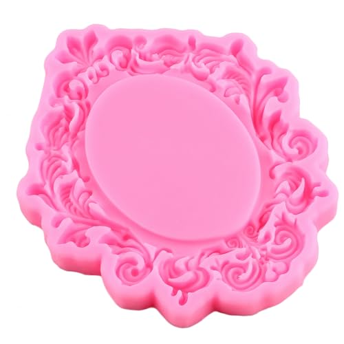 Mujiang Baroque Frame Silicone Mold Photo Frame Fondant Molds Set Of 2 - color: Style D