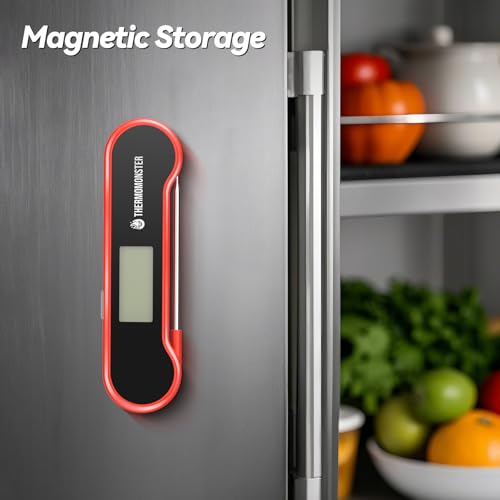 0.5 Sec Instant Read Meat Thermometer Digital for Cooking, Red - color: Red