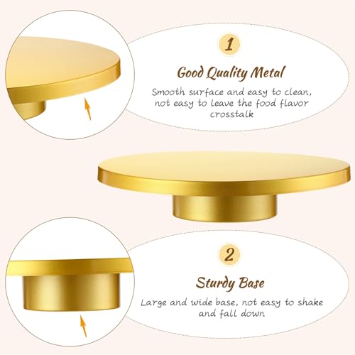 Wenqik Cake Stand Metal with Knife Spatula Set, Gold, 14 Inch - color: Gold, size: 14 Inch