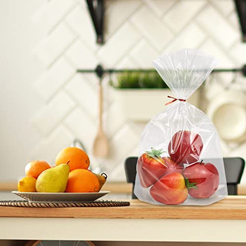 Morepack Flat Bottom Cellophane Treat Bags 100 Pcs 10x4x14 Inches - size: 10x4x14 Inch (100 Count)