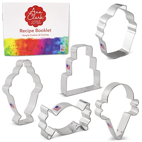 Ann Clark Candy and Sweets Cookie Cutters Set of 5, Made in USA - style: Dessert Set, 5-pc.