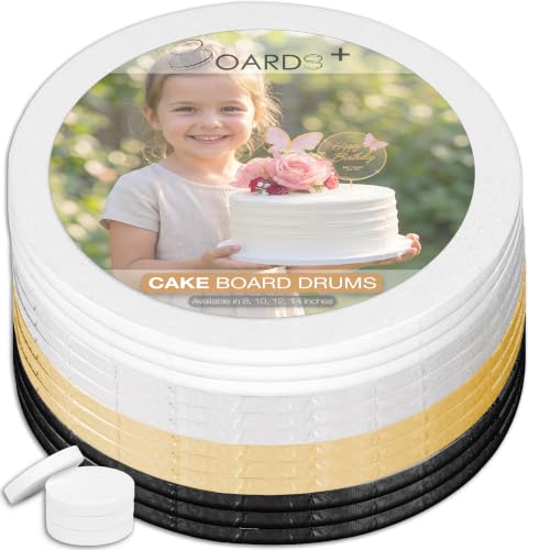 0.5" Cake Drums 10 Inch (12 Pack) White, Silver, Gold Color Value Bundle - color: White + Gold + Silver + Black (10")