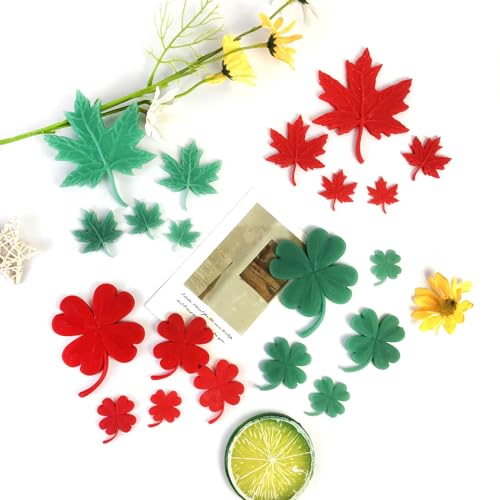 Cestony St. Patrick's Day 5-cavity Four leaf clover/Lucky Grass Shape Silicone Molds for DIY Cake Fondant Biscuit Cookies Soap Sugar Pudding Chocolate Hard Candies Dessert Candle Decor