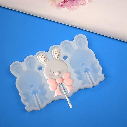 mostsom Cute Rabbit Resin Epoxy Silicone Mold Diy Chocolate Rattle Shaker Lollipop Mould Cake Decorating 2PCS (L_ Rabbit) - size: L_ Rabbit