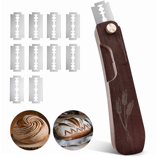 Wooden Bread Lame Scoring Tool for Sourdough with Screw Lock - color: Black Walnut