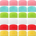 Uiifan 24 Pcs Plastic Bench Scraper with Scale Flexible Dough Multipurpose Cake Cutter Pizza Dough Spatula Food Scraper Tool Gift for Bread Pastry Fondant Icing, 6 Colors