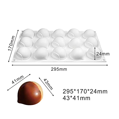 mostsom Mini Chestnut-Shaped Silicone Mold, 15 Cavity Non-Stick Gummy Mold for Chocolate, Fondant, Candy, Biscuits, Cookie, Jelly (Chestnut A) - size: Chestnut A