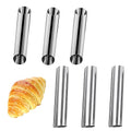 LiXiongBao 6 Pack Cannoli Tubes,Stainless Steel Cannoli Baking Mold,Forms Cream Roll Horn Mold for Danish Pastry,Cake,Croissant Shell - size: 6PCS-Diagonal Mode