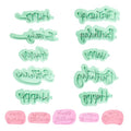 KALAIEN 10 Pcs Happy Birthday Silicone Mold Birthday Fondant Stamp Letters - color: Green Style 3