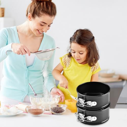 4 Inch Springform Pans Set of 4, Mini Cheesecake Pans with Removable Bottom