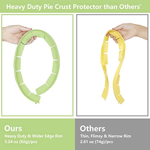 Heavy Duty Silicone Pie Crust Shield Edge Protector Fit 8-10.5 Inch Pie Pan - color: Green
