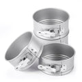 4 Pcs 4 Inch Non Stick Springform Pan with Removable Bottom Silver - color: Sliver, size: 4 Inch