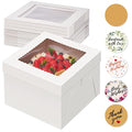 Kootek 15 Pack Cake Boxes 10 inch, 10x10x8 Tall Cake Box with Clear Window - size: 10x10x8 in