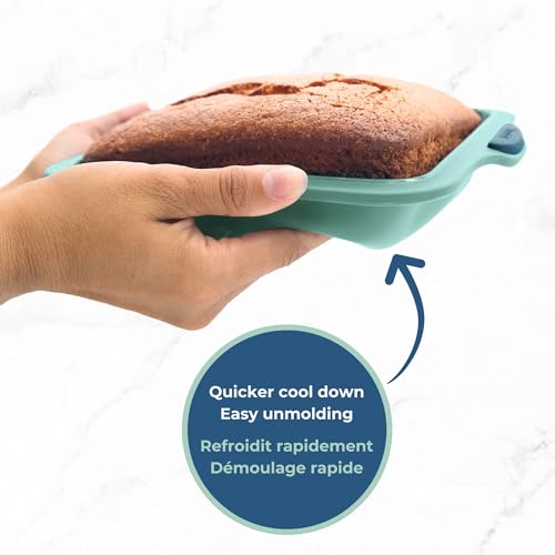 Starfrit Silicone Bakeware 8" (20cm) Muffin Pan, Metal Frame, Green - size: Square Cake