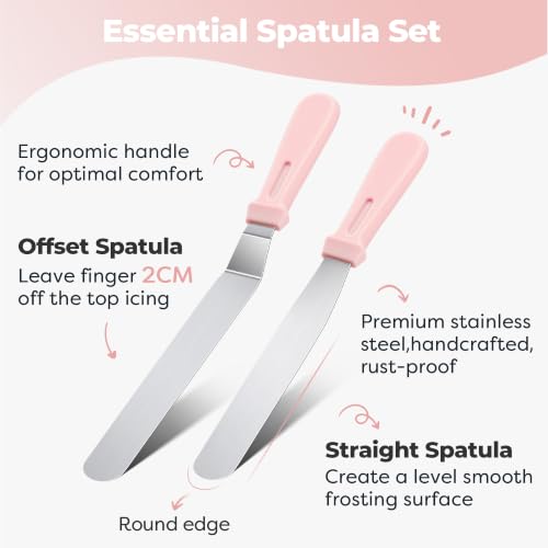 Kootek 71 Cake Decorating Kit Baking Supplies Tools for Beginners & Pros - color: Light Pink
