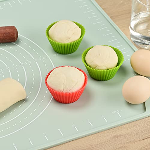 Silicone Pastry Non Stick Baking Mat 32"*24" Dough Rolling Edge Heightening - color: Green, size: 32"L x 24"W