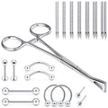 Vsnnsns 9 Style 316L Surgical Steel Body Piercing Tools Kit Piercing Clamps Forceps Use for Nose Septum Lip Tongue Eyebrow Belly Rings Ear Dermal Piercing Jewelry Kit Tools - color: Style 1, Piercing Clamp Forceps