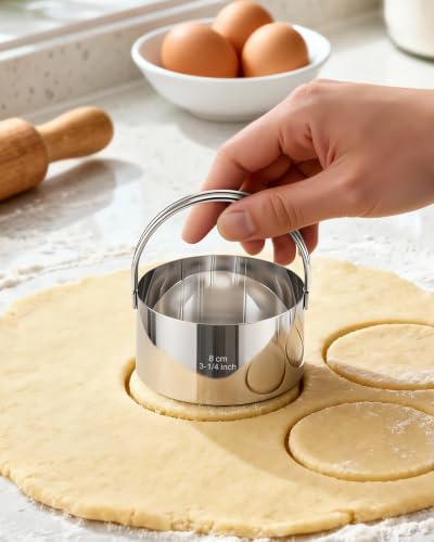 Biscuit Cutter Set with Handle, 5pcs Cookie Cutters - style: 5 Sizes - Flat