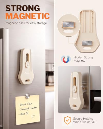 Bread Lame Sourdough Scoring Tool, Dual Sided Magnetic Bread Knife - color: Cream