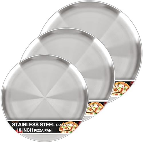 Pizza Pan for Oven, 3PCS Stainless Steel Pizza Pans(13.5 & 12 & 10 Inch) - size: 3-piece sets in 3 sizes