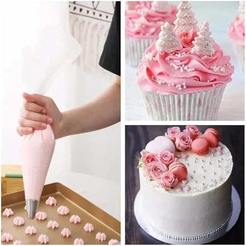 25 Inch Extra Large Piping Bags, AMBESTAR 100 Pieces Thick Disposable Anti Burst Icing Bags, Heavy Duty Icing Piping Bags Chocolate Royal Cupcake Cream Frosting Decorating Baking Supplies - size: 25 inch