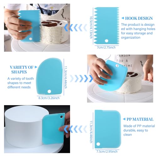 79PCS Cake Decorating Kit with Revolving Cake stand Turntable for Beginner - size: 79PCS Cake Decor Kit