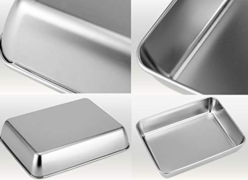 Baking Cookie Sheets Pan,Jelly-Roll Pans Roasting Pan,Stainless Steel Baking Pans Tray Cookie Sheet,Nonstick Toaster Oven Baking Sheet Pans, Easy Clean & Dishwasher Safe (12'' x 9.64'') - size: 12'' x 9.64''