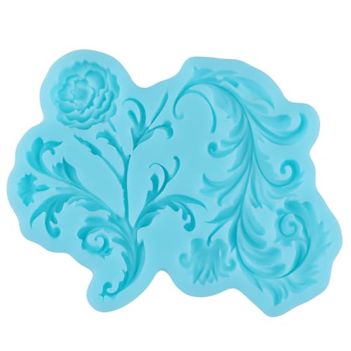Baroque Flower Fondant Molds Baroque Scroll Flower Silicone Mold - color: Style G