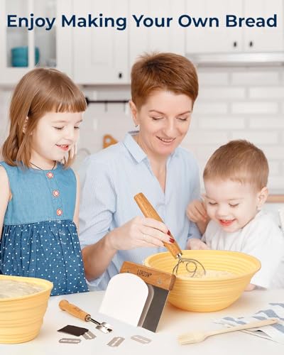 Silicone Banneton Proofing Basket, Complete Sourdough Bread Baking Supplies - size: Premium 9" Round & 10" Oval