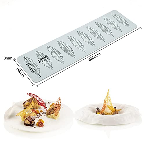 Chocolate Silicone Molds 3D Hollow Feather Leaf Fondant Mold Geometric Shaped Candy Mold Cupcake Cake Topper Sugar Craft Cake Decoration (C_13.4 * 3.92 * 0.12inch) - size: C_13.4*3.92*0.12inch