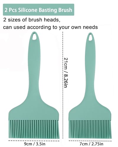 2Pcs Silicone Basting Pastry Brush Cooking Brushes Food Brush– Green - color: Green