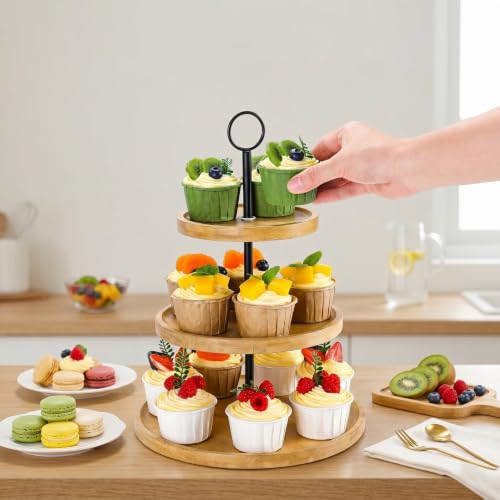 3 Tier Cupcake Stand, Cake Stand Tower, Dessert Table Display Set for Party