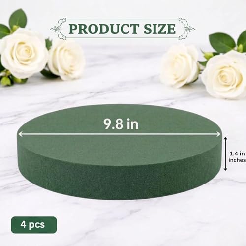 FLOFARE Floral Foam Round Soft and Odorless Foam for Flower Arrangement Supplies, Crafts, Wedding, Birthdays, and Occasions (Extra Large 9.8") - size: Extra Large 9.8"