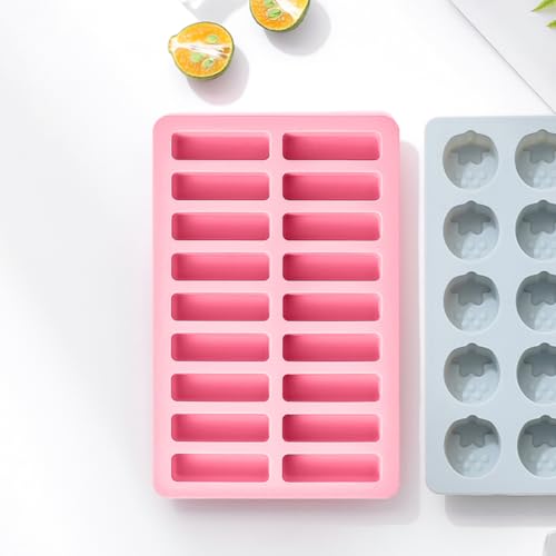 2-Pack Small Rectangular Strip Candy & Chocolate Silicone Molds, Non-stick - size: Rectangular Strip