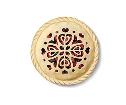 Talisman Designs Pie Top Cutter | Pie Crust Cutter | Pie Decorating Tools | Pie Pastry Baking Accessories | Stencil Crust Cutout | 10-Inch | Hearts Design | Red - style: Pie Top Cutter - Hearts
