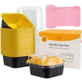 LNYZQUS 10oz Mini Cake Pans with Lids, Small Cinnamon Roll Containers - color: Black, size: Square- 10oz