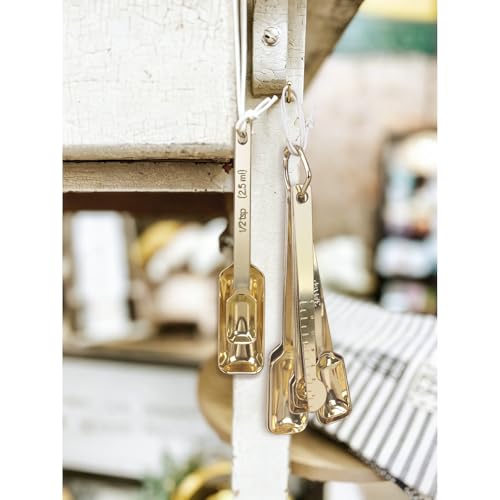 Stainless Steel Measuring Spoons with Leveler, 10pcs, Gold - color: C - Gold, size: 10pcs