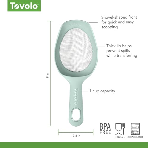 Tovolo Scoop and Sift 1 Cup Flour Sifter for Baking, Blue Haze - color: Blue Haze