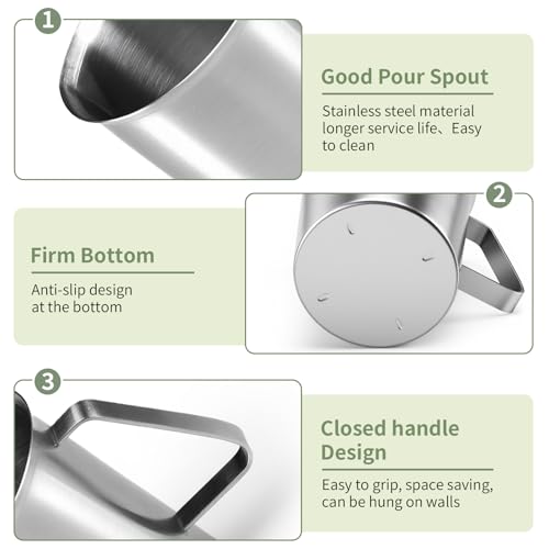 Stainless Steel Metal Measuring Cup w/Handle for Liquid,48&16oz - size: 48 oz+16 oz