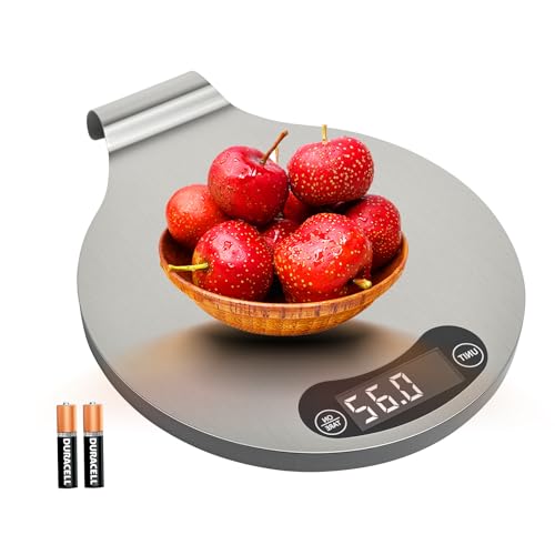 Waterproof IPX6 Kitchen Scale, 0.1 g/0.01 oz High Precision, 5 kg/11 lbs, Digital Scale with Backlight, Stainless Steel Weighing Platform, for Food, Cooking, Baking, Weight Loss