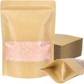 50 Pack Kraft Resealable Bags with Window for Storage (6 x 8.1 Inches) - size: 6 x 8.1 Inches