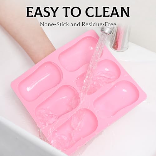 SJ Classic Soap Mold Set, 2-Pack 6-Cavity Silicone Soap Molds - color: Pink / Classic Oval