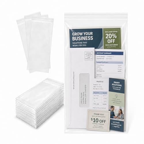 Crystal Clear Polypropylene Poly Bags 4 1/8x9 1/2 in, 200 Count - size: 4.125 x 9.5 Inch