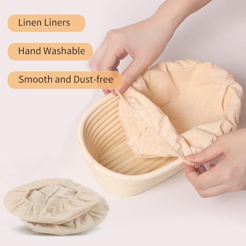 6 Pcs Oval Banneton Proofing Cloth liner 10 inch Bread Baking Basket Liner - style: Oval
