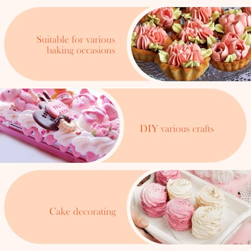 4 Pcs Large Reusable Piping Bags White Cloth Frosting Bags with Plastic Coating 24" Large Canvas Cake Decorating Bag Icing Piping Bag for Frosting, Icing, Cakes, Cupcakes, Cookies