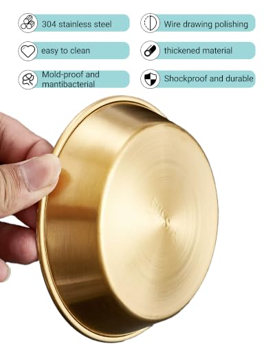 Dipping Bowls Set of 10, Small Dipping Sauce Cups and Ramekins - color: Golden